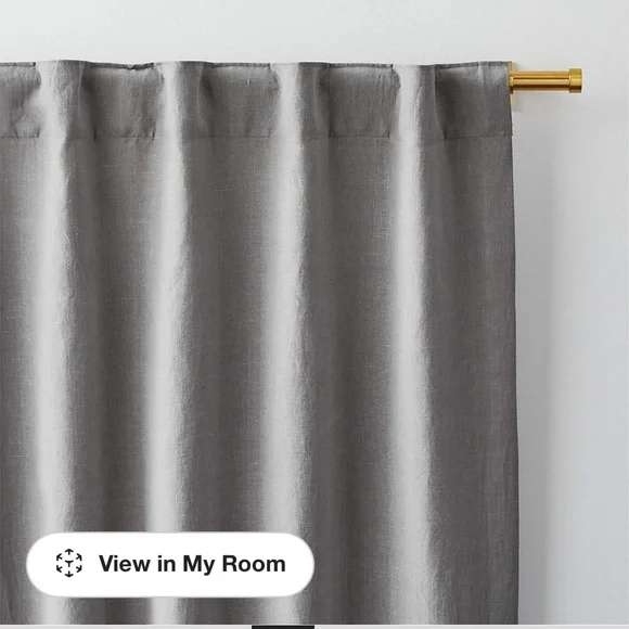 Pebble Grey Linen Blackout Window Curtain Panel 52"x96" - Picture 2 of 3